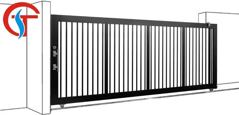 Shuotian Aluminum Automatic System Motor Sliding Gate Driveway Gate Front Gate For Workshop Company Parking Lot