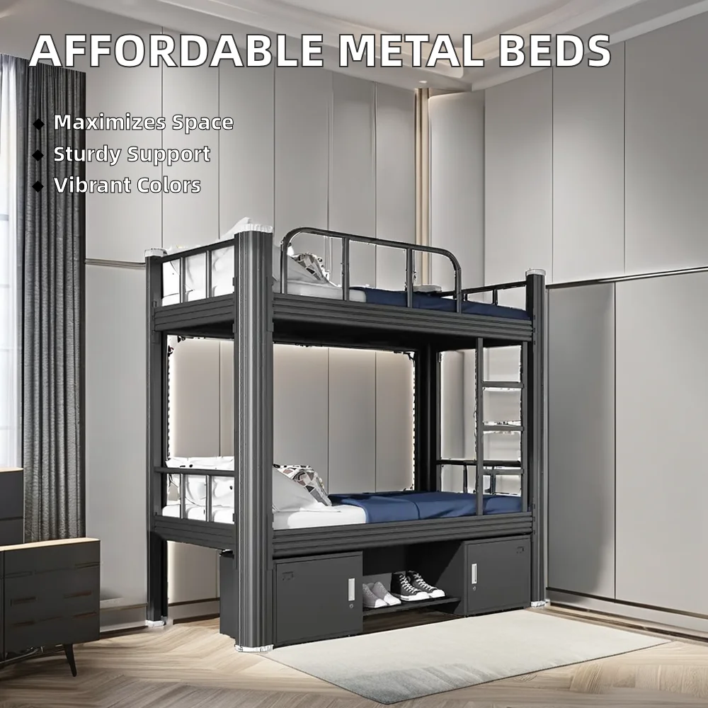 Cheap Stainless Steel Metal Bed Frame Double Single and Queen Sizes Bedroom Furniture for Home Use