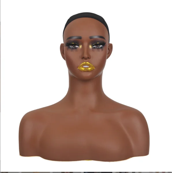 Hot sale African American Make up Face Glam Mannequin Head with Shoulders
