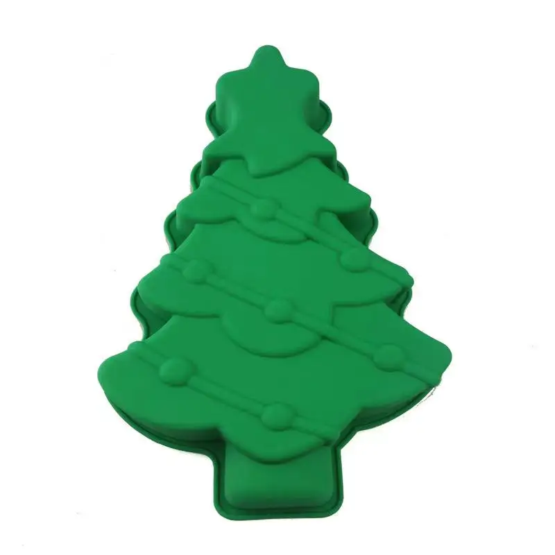 
DIY silicone cake mould with single hole Christmas tree 