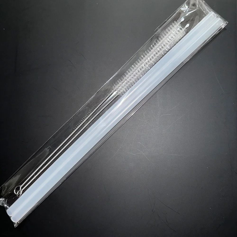 New Wholesale Replacement Straw Juice Plastic Drinking Straw Set For 40oz Car Cup Pe Reusable Straw With Cleaning Brush