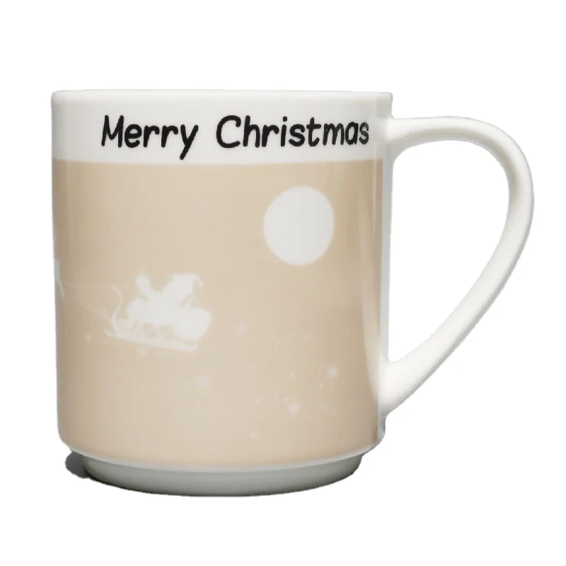 Высококачественные красивые рустикальные керамические рождественские кружки Tiki, Заводская поставка, рождественские дешевые керамические кружки оптом из Китая