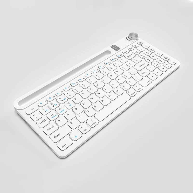 Bluetooth BT 2.4G Dual Mode Keyboard Rechargeable with Phone Holder  and Multimedia Knob for Tablet computer phone