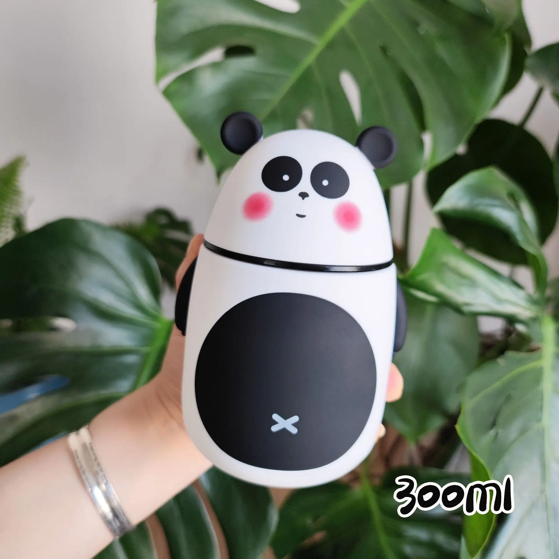 animal water bottle with cover Creative cartoon animal Panda Pig Woodchuck Tiger Glass double glass gift Student juice glass