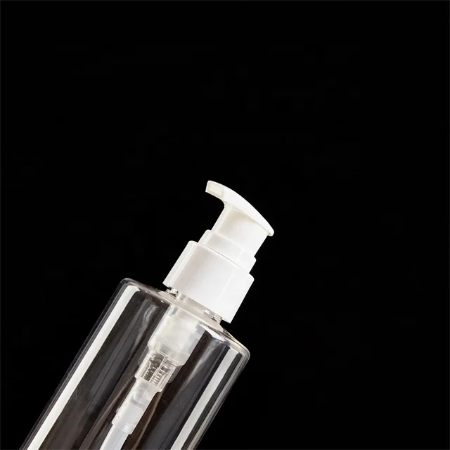 250ml Leak-Proof Clear Plastic Flat Shoulder Lotion Pump Bottle Shampoo Liquid Soap Containers For Cosmetic Packing