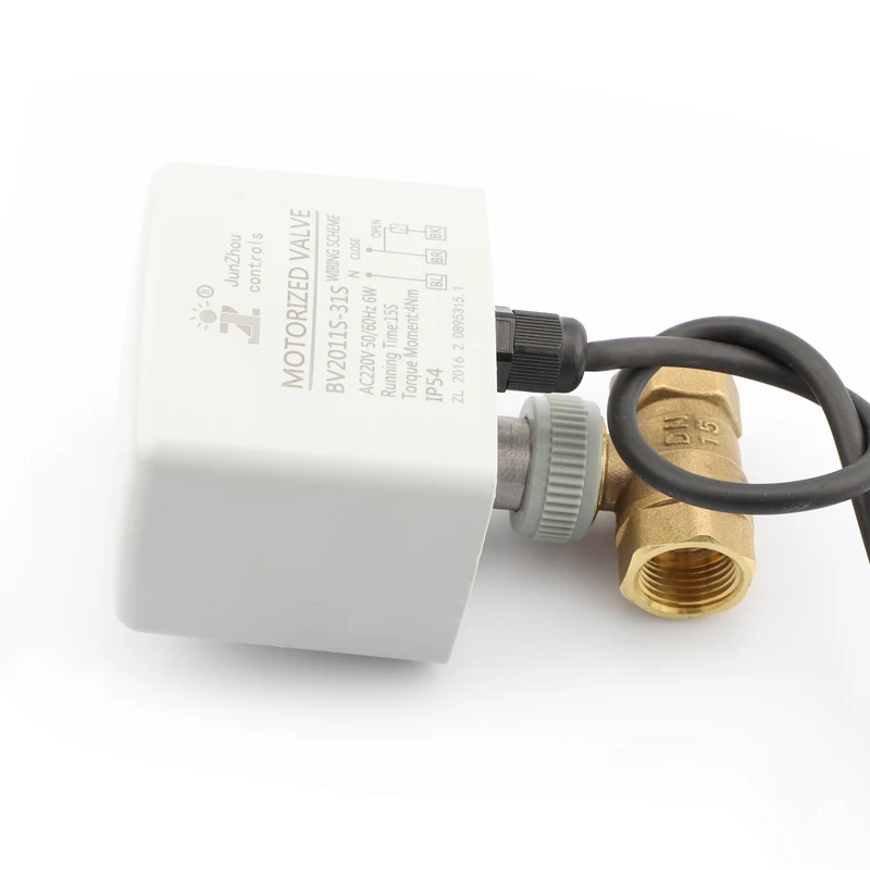 Латунь 2 way Электрический шаровой клапан 12V 24V модуляции моторизованный для центрального кондиционирования воздуха Прохладный нагрева