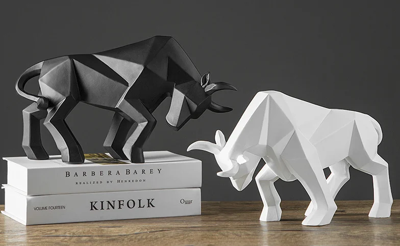 Statue Bull Sculpture Gold Animal Figurines Nordic Decoration Home Decor Tabletop Statues Bulls Figurines Animal Cabinet