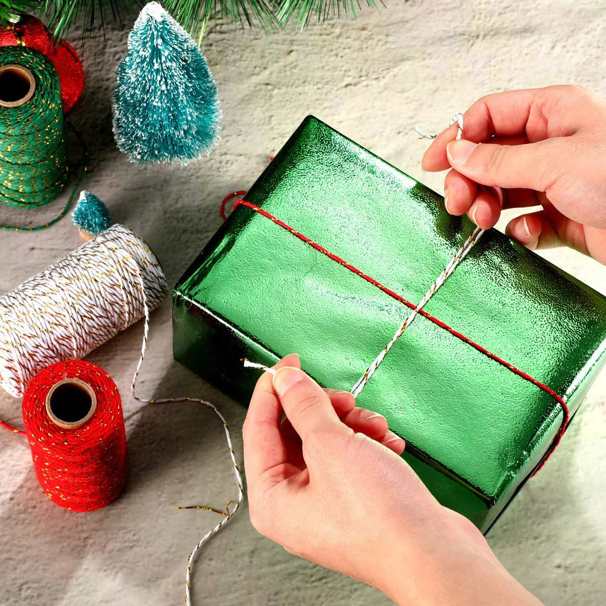 cotton linen rope colored decorative cotton rope 1.5mm colorful cotton rope with gold line