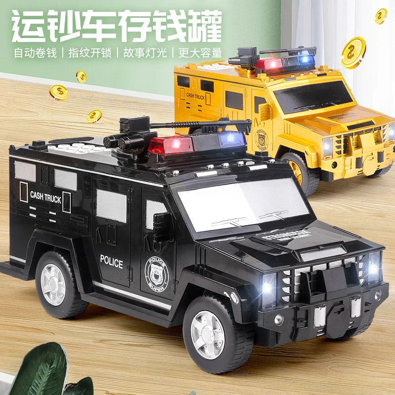 Baby Finger Print Truck Car Saving Coin Piggy Bank Automate Cash Roll Money Box Password Music Toys Manufacturers