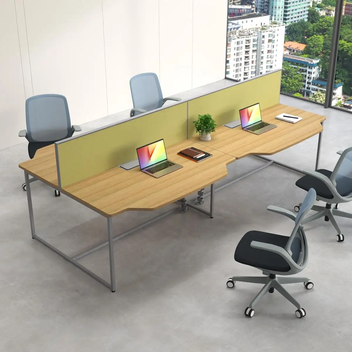 4 person 4 seater office desk workstation sit stand adjustable home electric lifting staff corner workstation office desk