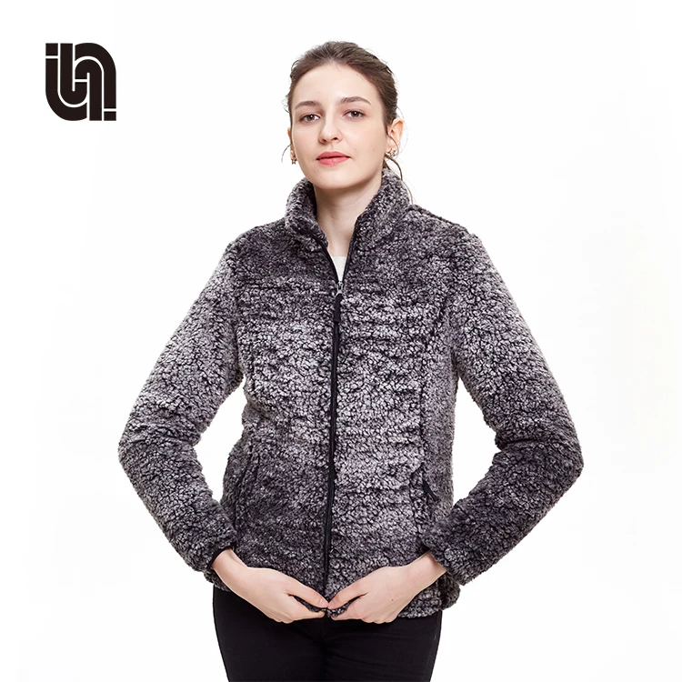 
Customized Women Lamb Wool Cropped Coat Faux Fur Winter Fleece Jacket 