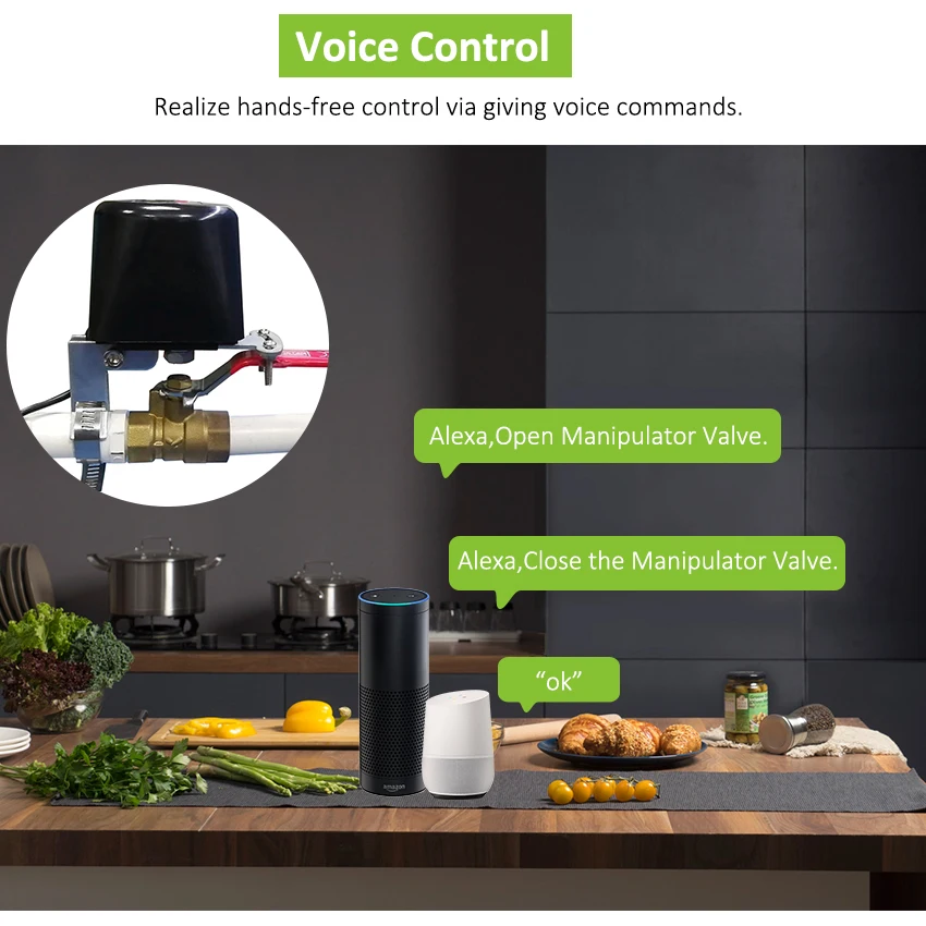 LTIOT Zigbee WiFi Smart Home Automation System Waterproof Water gas valve Wireless Support Voice Control smart Security Device