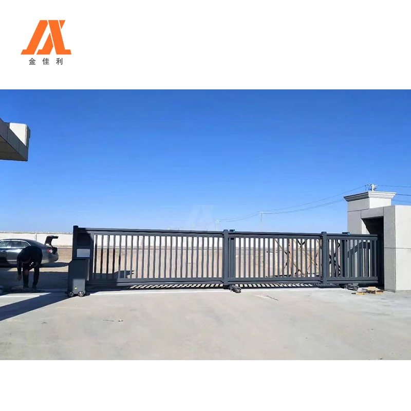 Aluminum Retractable Driveway Main Gate Automatic Fence Front Security Telescopic Sliding Gate Outdoor Segment Sliding Gate