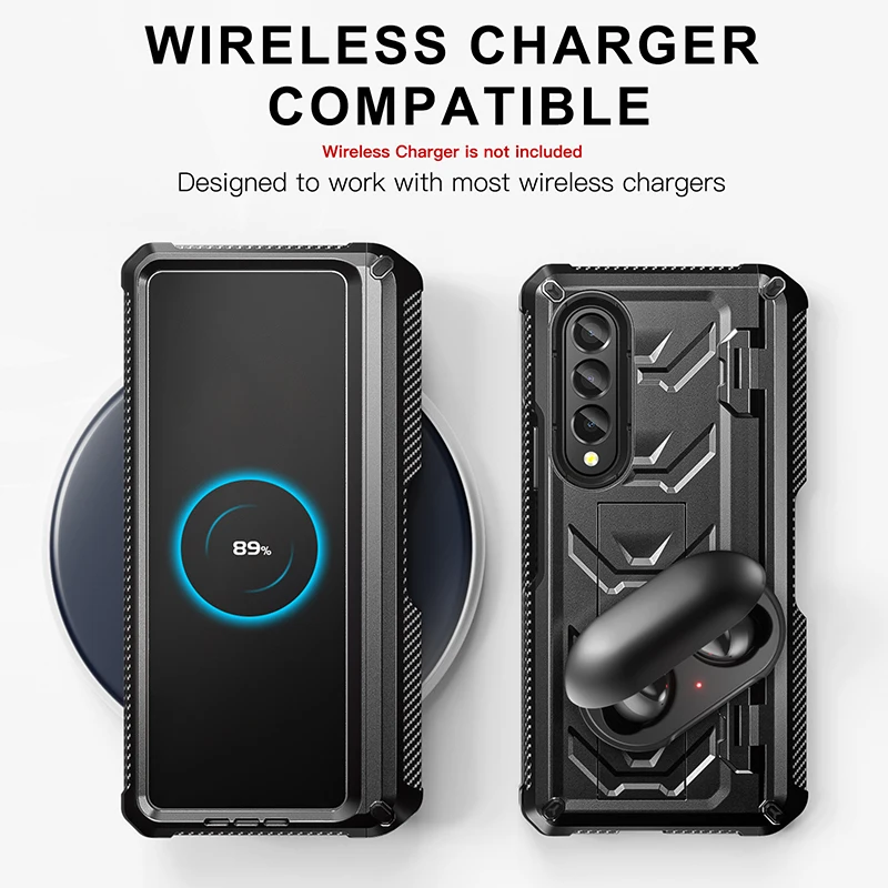 For Samsung Galaxy Z FOLD 3 rugged TPU bumper cover case built in screen protector