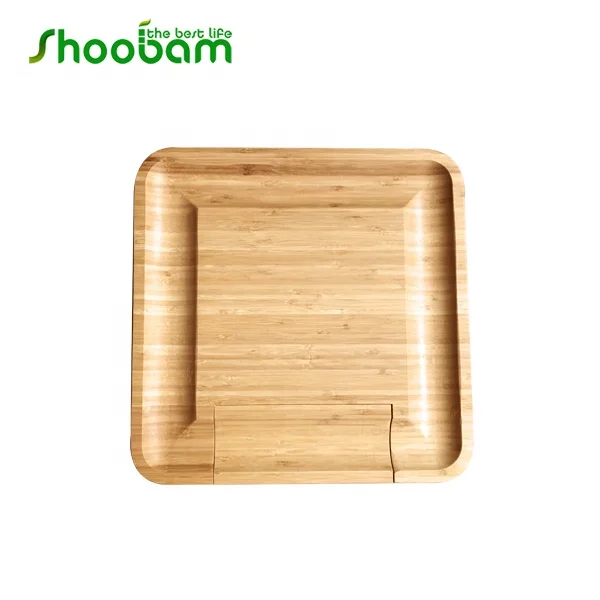 Bamboo Cheese Board & Charcuterie Platter with a Hidden Drawer for Cutlery Set