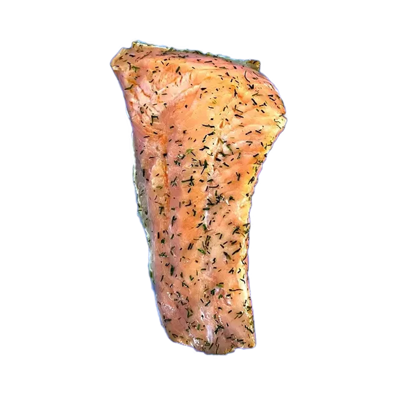 Hot selling ready to eat frozen delicious black Pepper Flavor vanilla flavor Atlantic hot smoked salmon Salad