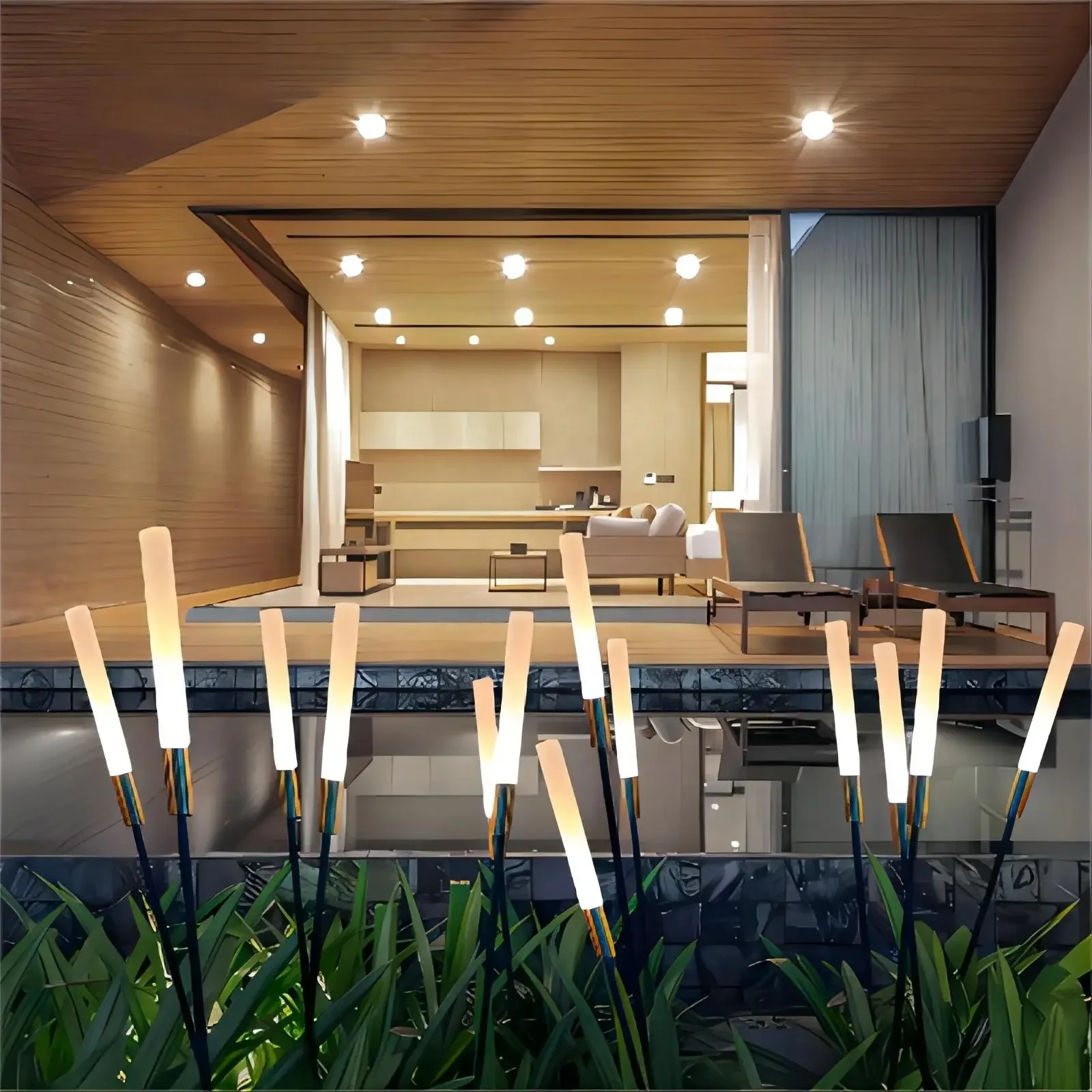 High Quality Outdoor Lights Solar Lights Outdoor Bubble Acrylic Stick Reed Light IP65 Led Waterproof Decoration Customized 80 F5