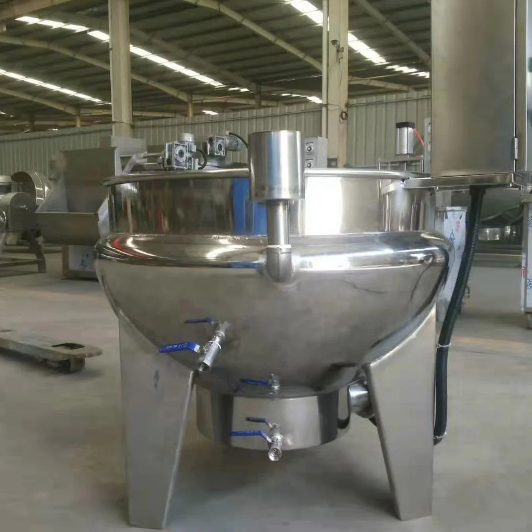 Stainless Steel 304 Steam-Jacked Kettle Boilers Jacketed Boiling Pan Tilting Cooking Pot