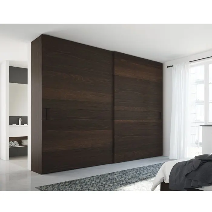 ACE Durable Latest Modern Plywood Melamine Wood Veneer Finish Sliding Doors Wardrobe For Bedroom Furniture
