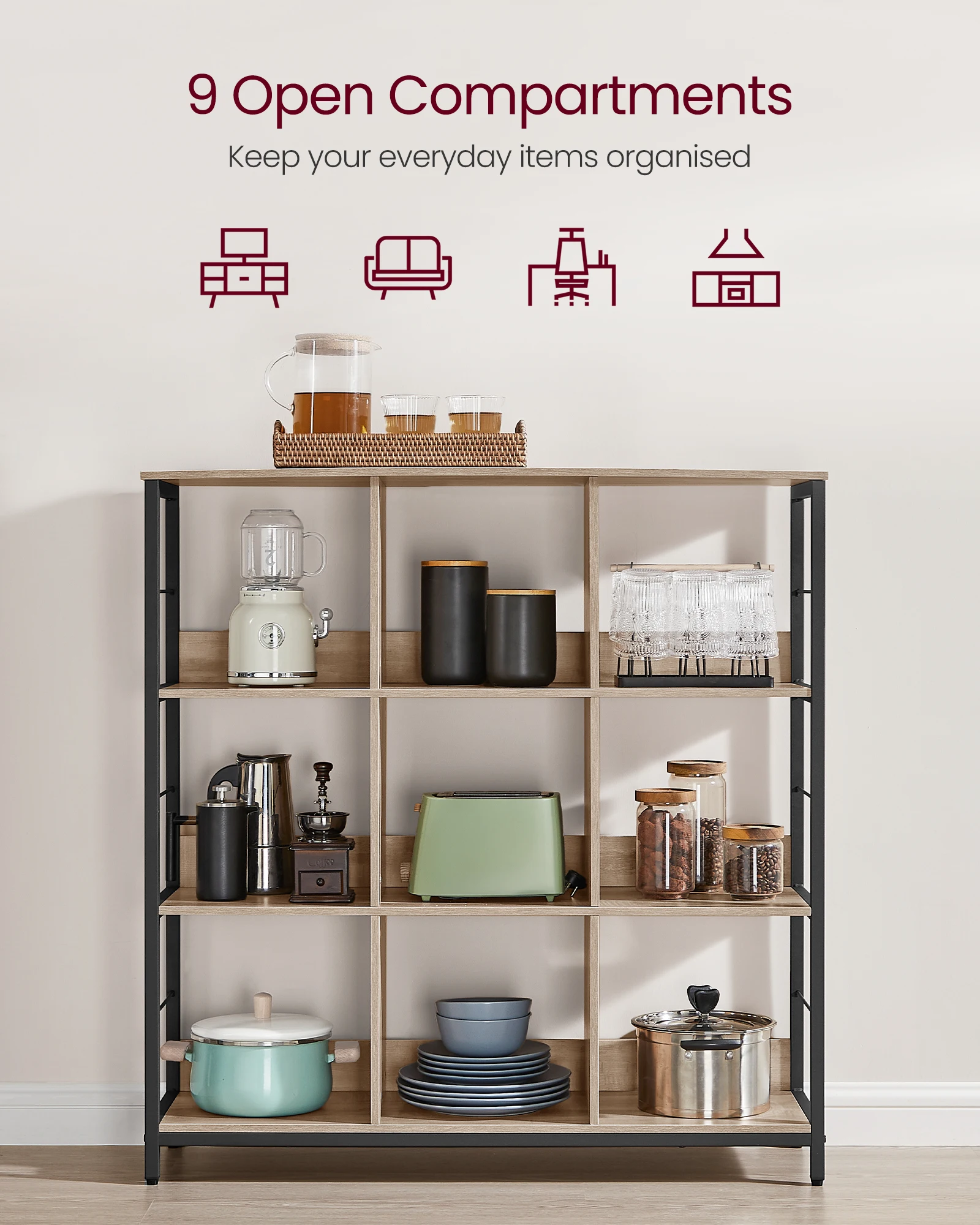 Промышленная лестничная полка VASAGLE 3-уровневая для хранения Офисная Книжная Полка