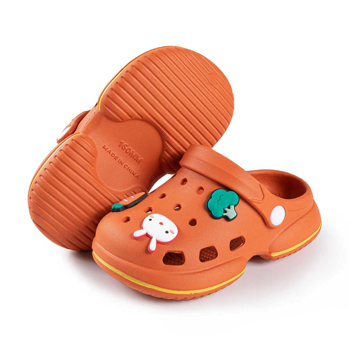 Cute Kids Garden Clogs With Fun Charm Comfortable Slip-On Shoes Waterproof Easy Clean Kids Sandals