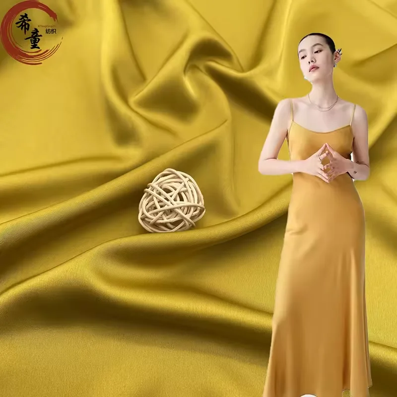 Woman party wear dress pajamas material  Wholesale colored dobby Duchess Satin Fabric Rolls for pajamas evening dress