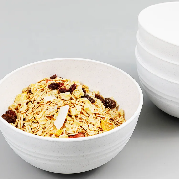TD1 Manufacture Plastic Bowls 750 ml Unbreakable Ramen Bowl Set Manufacturer Wheat Straw White Bowl