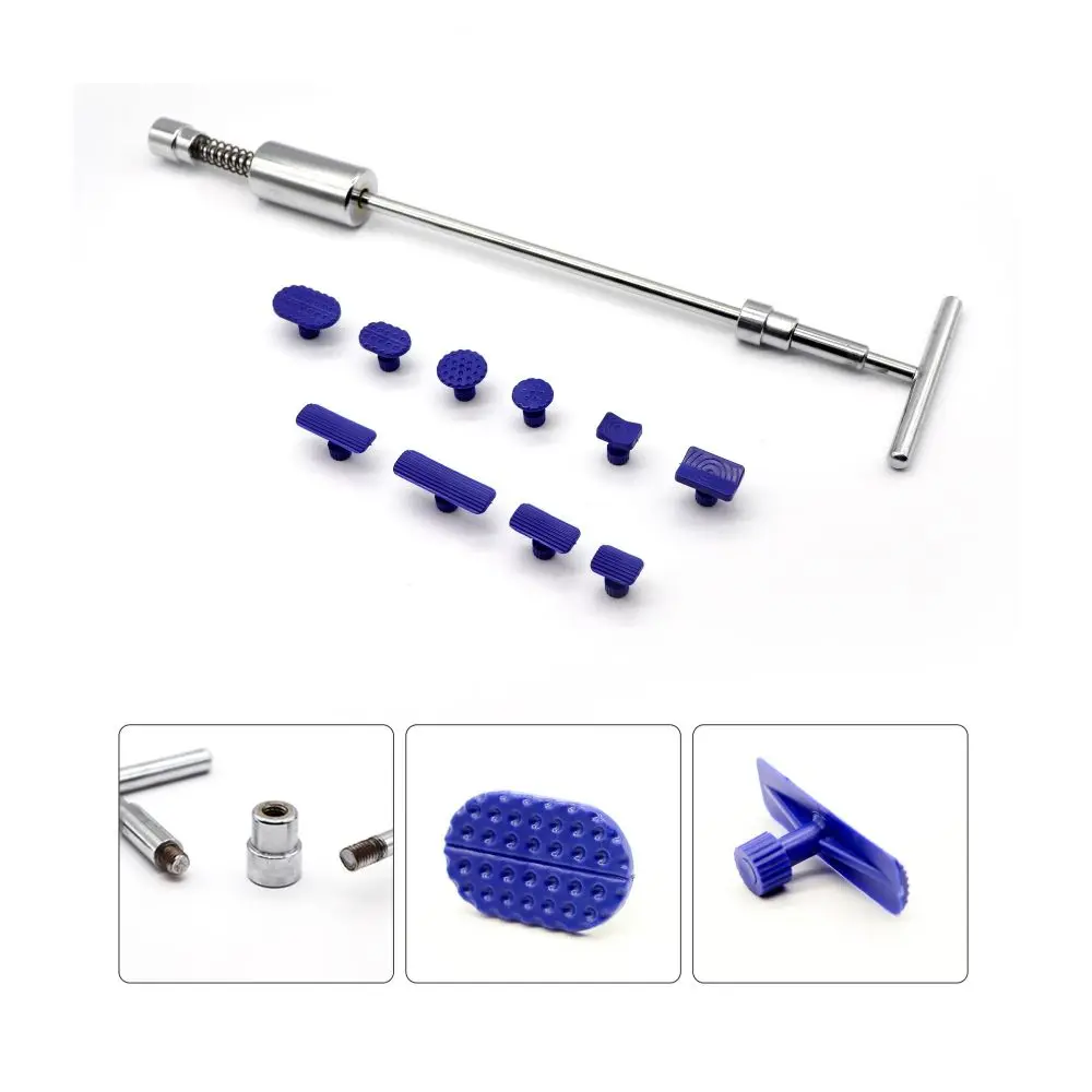 WZAUTO Dent Puller Tools Paint less Hail Removal Pulling Tabs Dent Puller Slide Hammer T Bar