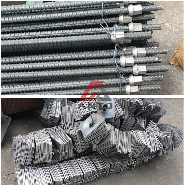 High Tensile Strength Rock Anchor Bolt Underground Mining Thread Steel Rebar Bolts with Plate and Nut
