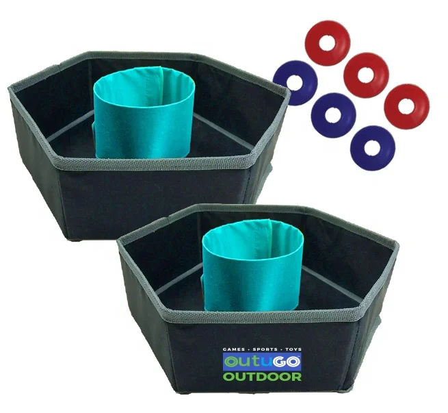 Outbound Collapsible Washer Toss Tic Tac Toe Game Set 2 in 1 Bean bag