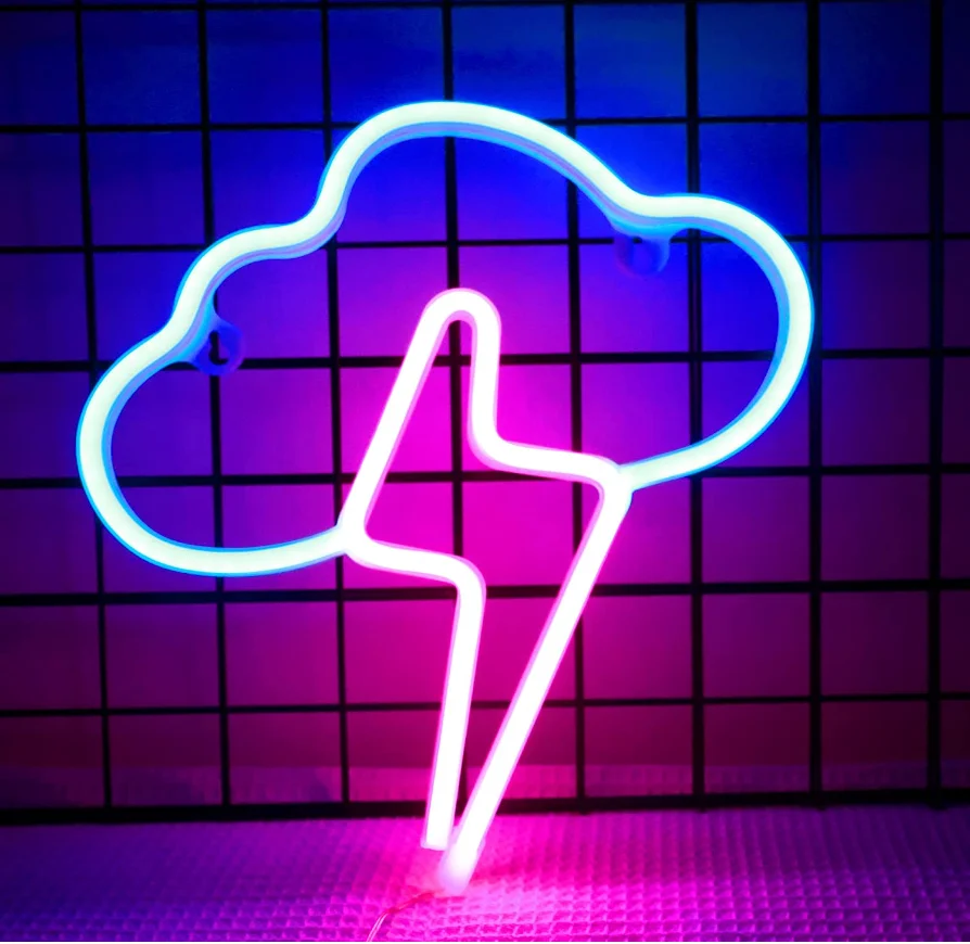 Гроза батарея/USB управляемая подвесная детская комната настенное украшение на заказ облачная светодиодная молния неоновая вывеска декоративная лампа