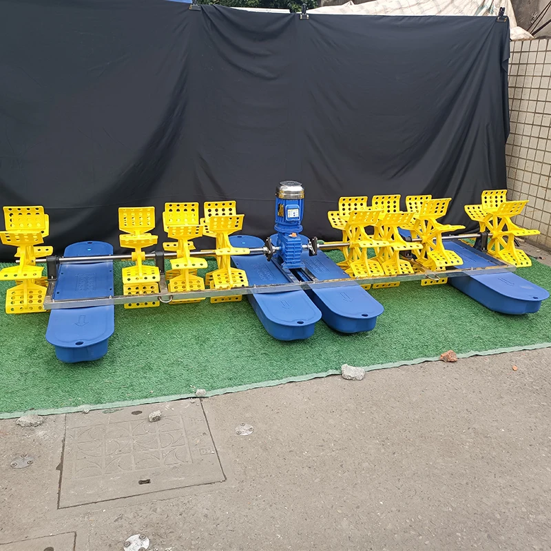 well-design eight paddle wheel aerator 3/4HP fish pond aerator hdpe floats shrimp farming machine