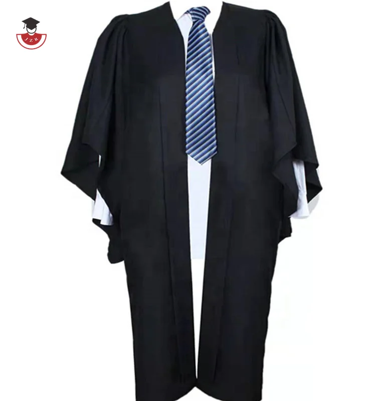 2023 new Wholesale Black Matte UK Master Degree University Graduation gown  Academic gown