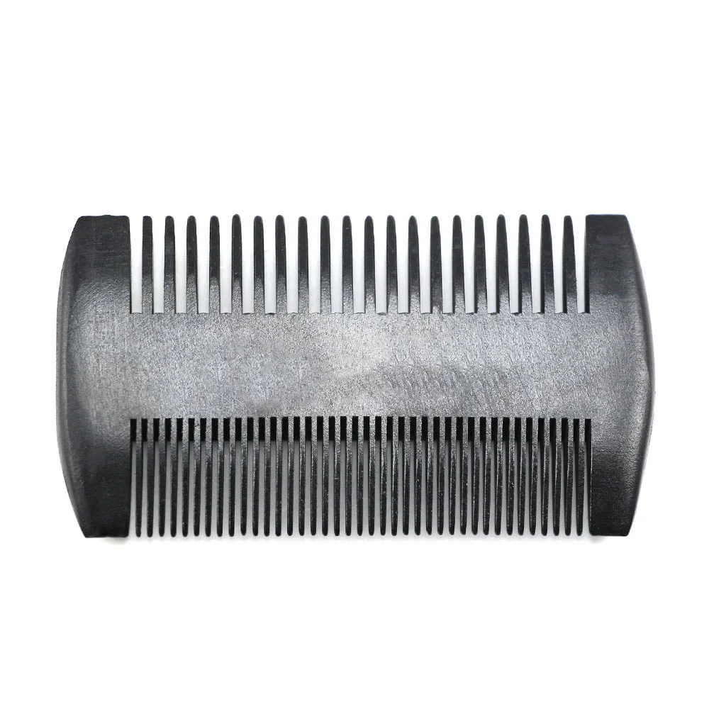 Wholesale Hot Selling Custom Logo Dual-sided Wood Beard Comb Black