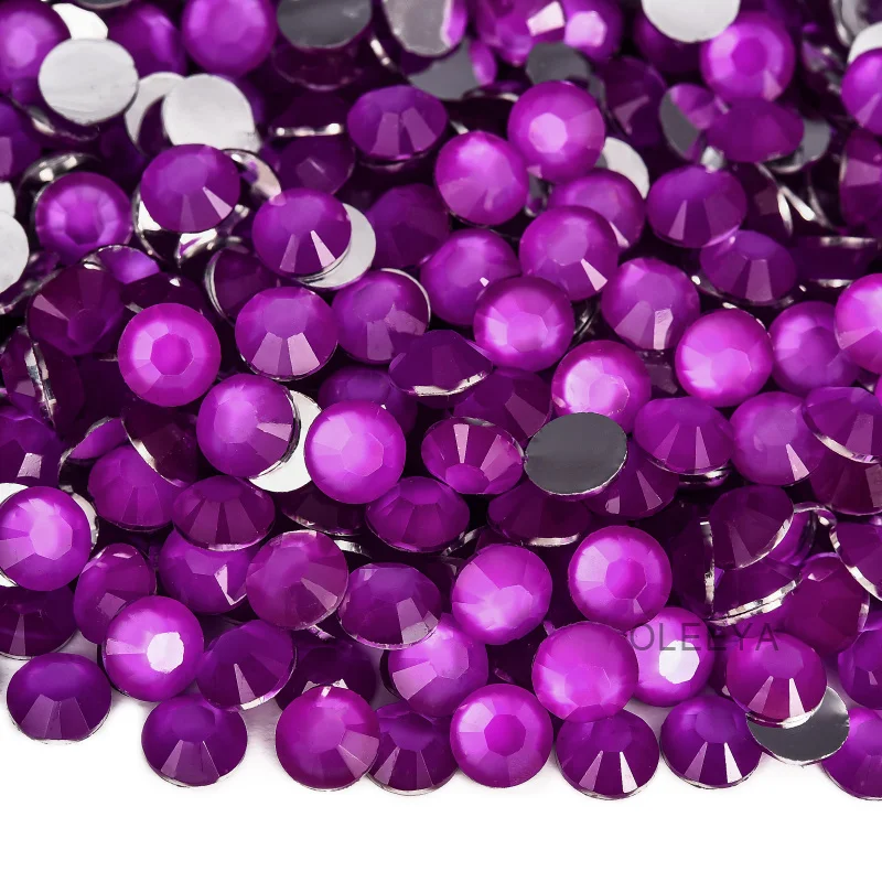 Oleeya Jelly Resin Neon 3mm 4mm 5mm Flat back Non Hot Fix Resin Rhinestones Glow Under UV Light For Tumbler Decoration