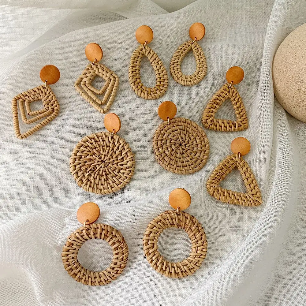 
Handmade 40 styles fashion wooden bamboo earrings hoops custom bamboo earrings 