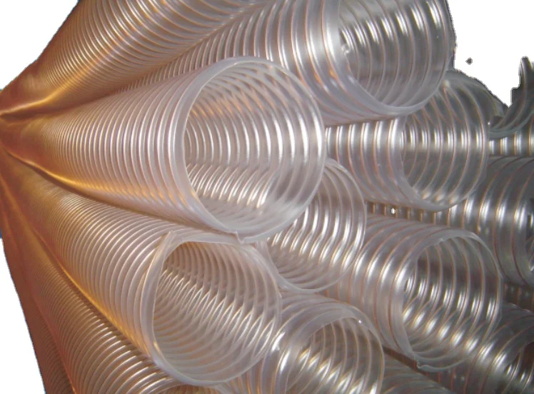Flame retardant polyurethane hose reinforced pipe flexible pu dust ventilation pipe