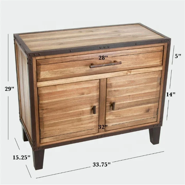 Cheap Furniture with 2 Doors and 2 Drawers Wood Drawer Cabinet Custom Wholesale Antique Vintage Style Chinese Home Furniture