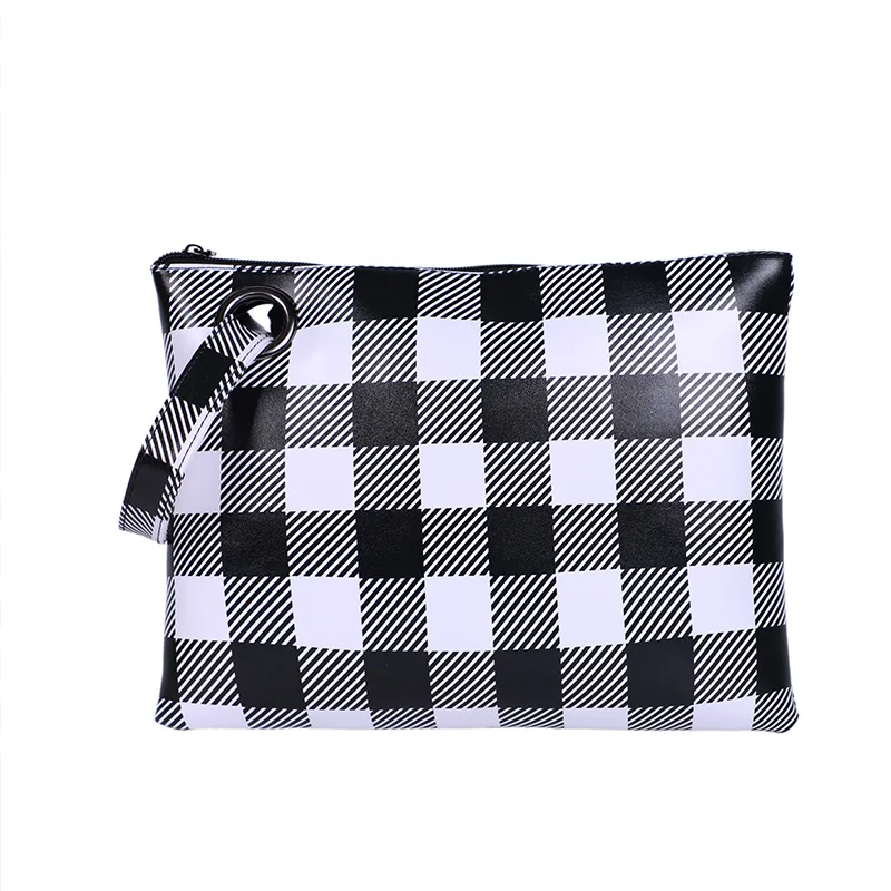 Дамские дизайнерские женские кошельки, сумка, кожаный клатч большого размера в клетку буйвола, большая кожаная вечерняя клетчатая Сумочка с ремешком на запястье