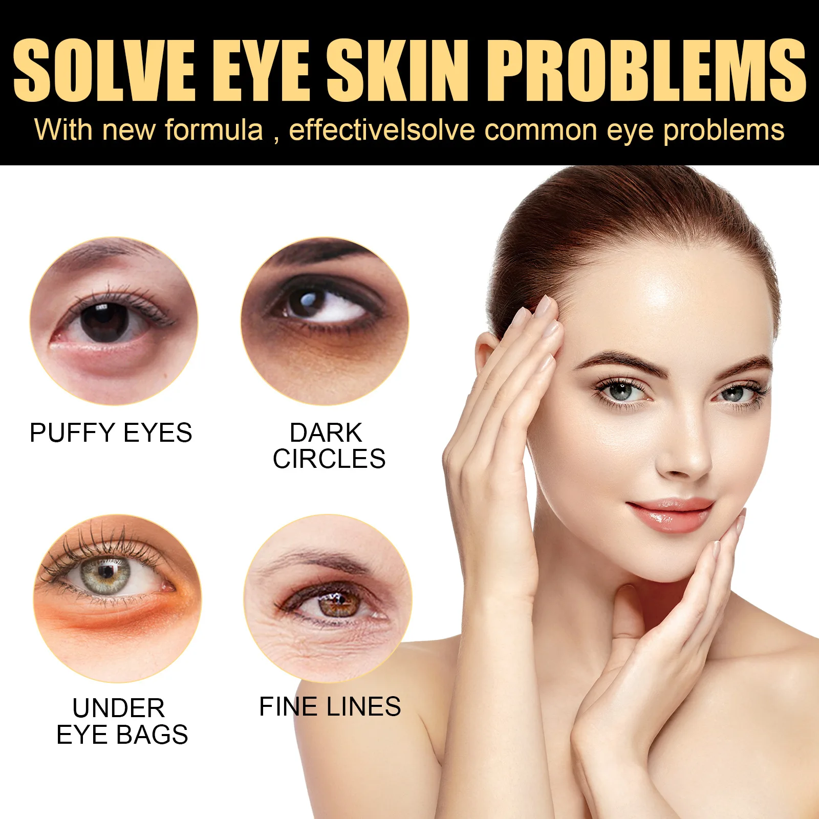 Wholesale Korean Skin Care L-carnosine Anti Wrinkles Aging Eye Bags Dark Circle Removal Under Brightening Eye Firming Care Cream