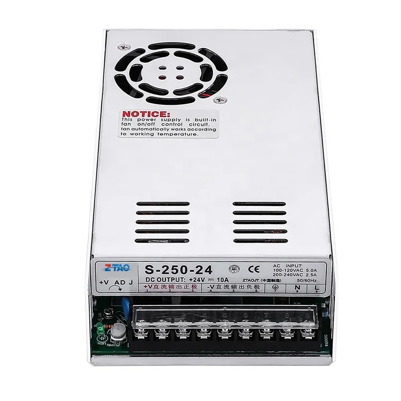 led power supply 24v250w 220v input 24v output smps 24v 10a with ac to dc single output power supply with led drivers and cctv