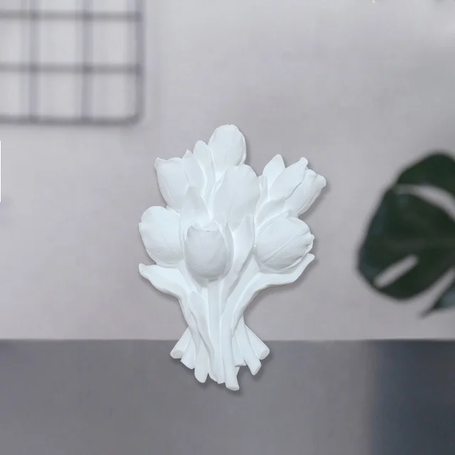 Fuhang European Home Abstract Sculpture Ornaments Plaster Flower Table Decoration