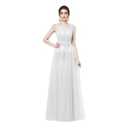 New Arrival 2022 party Dress Scoop Sleeveless Cheap Chiffon A Line Dress Floor Length vestidos de fiesta de noche