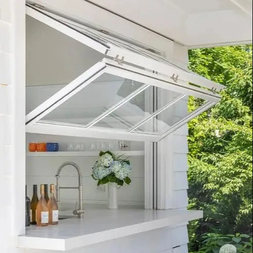 JBDhome Black Aluminium Bifold Windows with Double Glazed Glass and Inside Grill