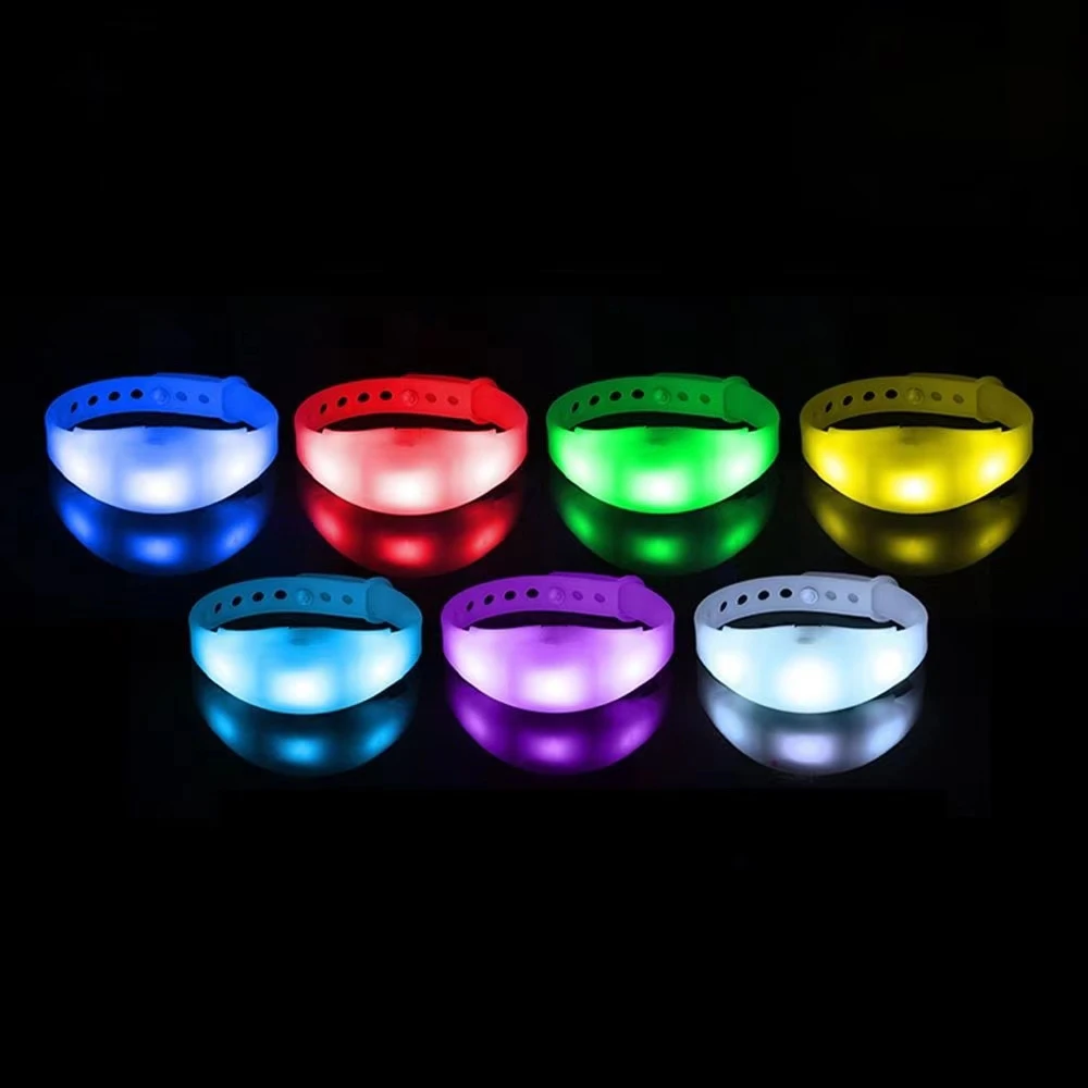 Concert Sound Activated Bracelet 15 Colors Flashing Silicon Led Light Wristband Bracelet For Party