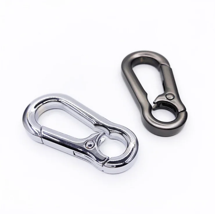 
Manufacturers supply zinc alloy spring ring mountaineering buckle outdoor travel bag hook polished waist hanging key chain hook 