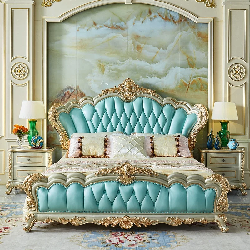 super king size royal Luxury bedroom furniture set high end royal wholesale bedroom furniture