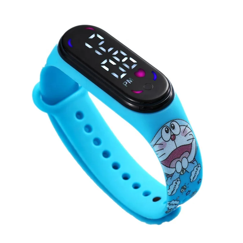 Оптовая продажа Лидер продаж водостойкие детские электронные часы mi band полностью печатный мультяшный браслет сенсорные СВЕТОДИОДНЫЕ цифровые
