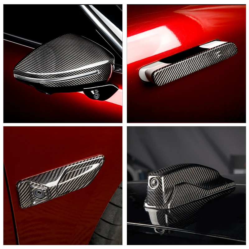 For Zeekr 001 True carbon fiber interval patch instrument trim strip central control exterior handle review mirror cover sticker