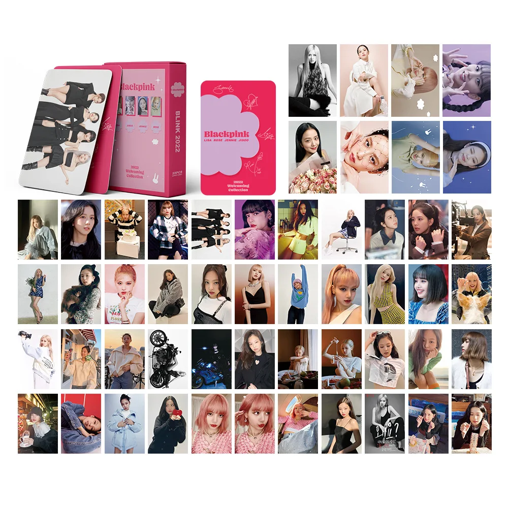 Kpop girl group photo cards integrated BLACKPINK LISA 55 BP LOMO cards JISOO  JENNIE support cards ROSE